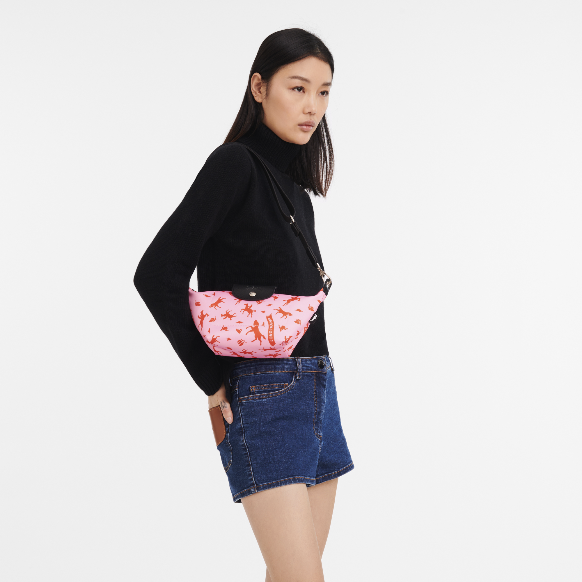 Le Pliage 系列 斜背袋 XS, 粉紅色