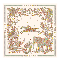For&ecirc;t Longchamp Silk scarf 90 , Ecru - Silk