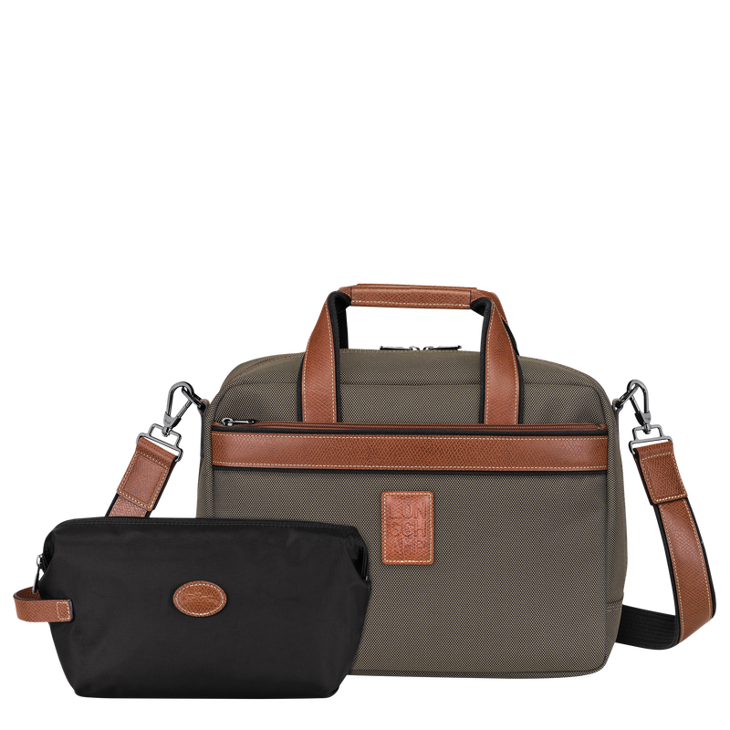 Reisetasche S Boxford , Recyceltes Canvas - Braun  - Ansicht 5 von 5