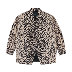 Jacket , Black/Beige - Printed taffeta