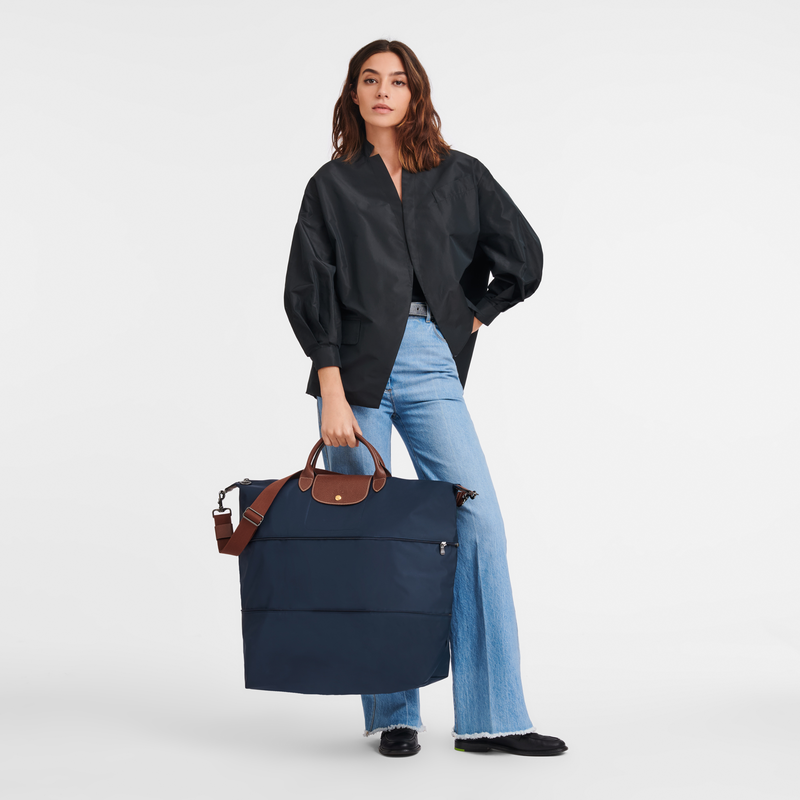 Le Pliage Original Travel bag expandable , Navy - Recycled canvas  - View 2 of  8