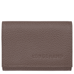 Le Foulonn&eacute; Compact wallet , Taupe - Leather