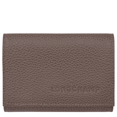 Le Foulonn&eacute; Compact wallet, Taupe