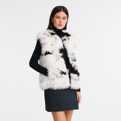 null Sleeveless cardigan, Black/White