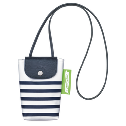 Le Pliage Collection Telefoonhoesje met leren veter , Marineblauw/Wit - Canvas