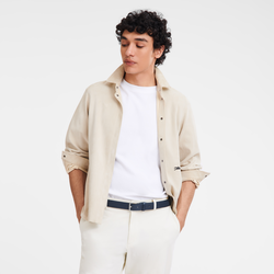 Le Foulonn&eacute; Men's belt , Navy - Leather