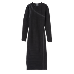 Lange jurk , Zwart - Tricotkleding