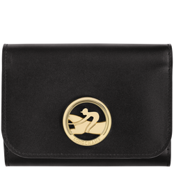 Brieftasche im Kompaktformat Box-Trot , Leder - Schwarz