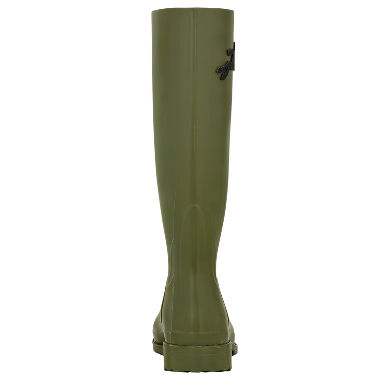 Bottes plates Cheval Longchamp , PVC - Kaki  - Vue 3 de 4