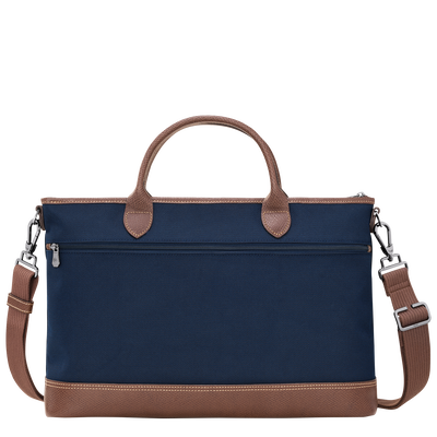 Boxford S Briefcase Blue - Recycled canvas | Longchamp GB