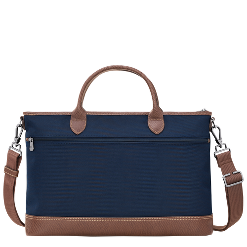 Boxford S Briefcase Blue - Recycled canvas | Longchamp US