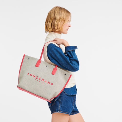 Essential 購物袋 L , 草莓色 - 帆布 - 查看 5 5