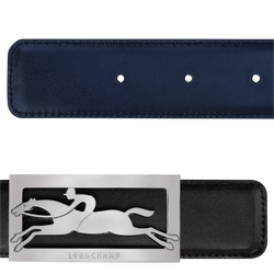 Herrengürtel Delta Box , Leder - Schwarz/Marine