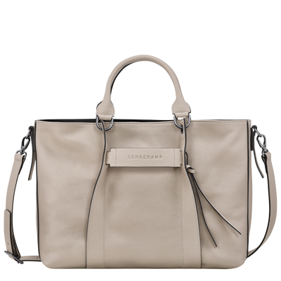 Sac &agrave; main L Longchamp 3D , Cuir - Argile