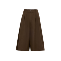Shorts , Mocha - Double-face gabardine