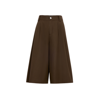Shorts , Mocha - Double-face gabardine