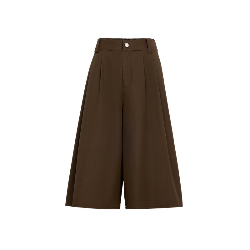 Cal&ccedil;&otilde;es , Gabardina de dupla face - Castanho mocha  - Vista 1 de  5