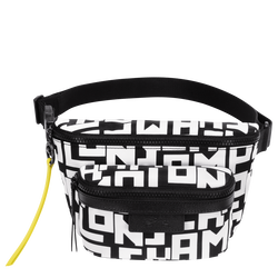 Le Pliage LGP M Belt bag , Black/White - Canvas