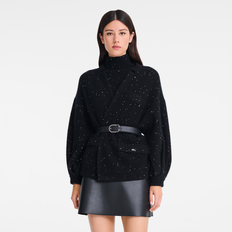 Chaqueta de kimono , Punto - Negro  - Vista 4 de 5