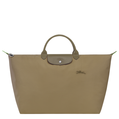 Le Pliage Green L Travel bag , Artichoke - Recycled canvas