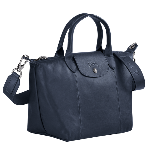Sac porté main S Le Pliage Cuir Navy (L1512757556) | Longchamp FR Sac porté main S Le Pliage Cuir Navy (L1512757556) | Longchamp FR