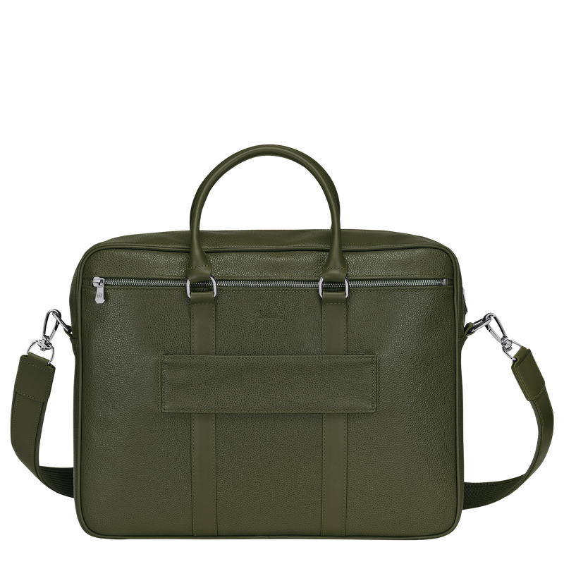 Le Foulonné M Briefcase , Khaki - Leather  - View 4 of  4