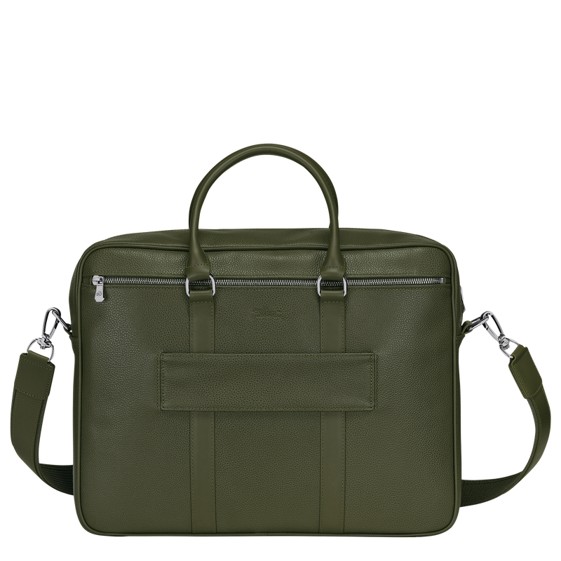 Le Foulonné M Briefcase , Khaki - Leather  - View 4 of 4