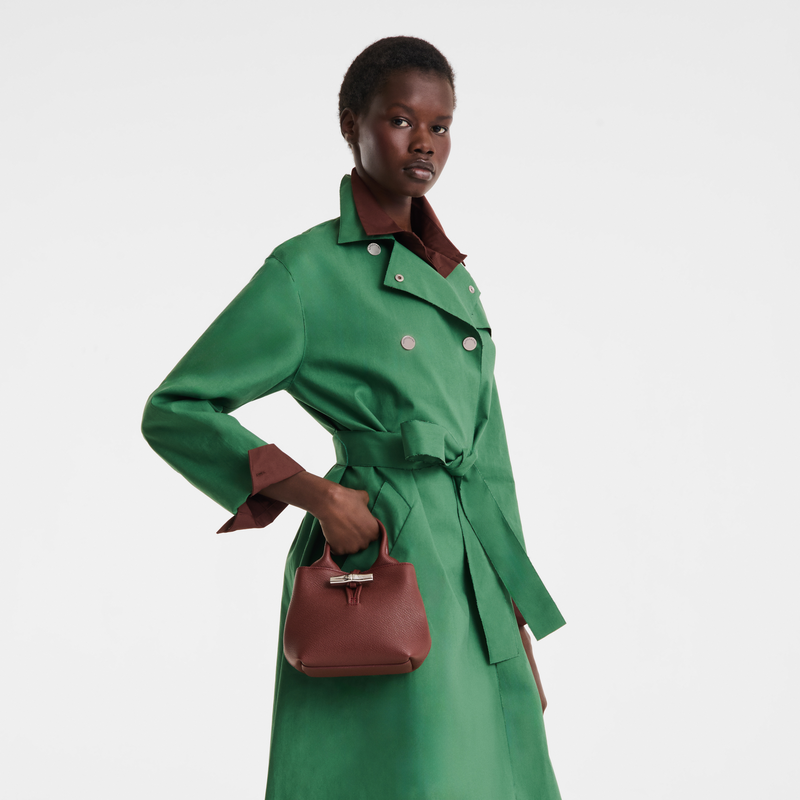 Le Roseau Bolso con asa superior XS , Cuero - Burdeos  - Vista 8 de 8