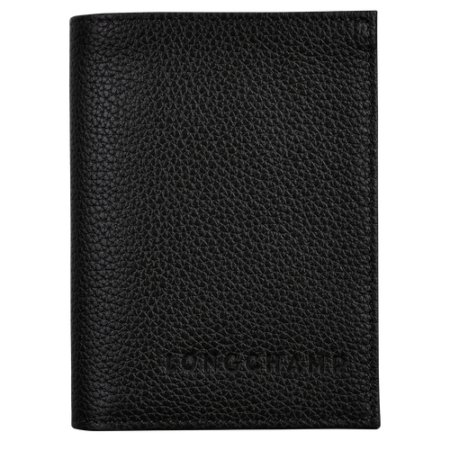Le Foulonné Card holder Black - Leather | Longchamp US