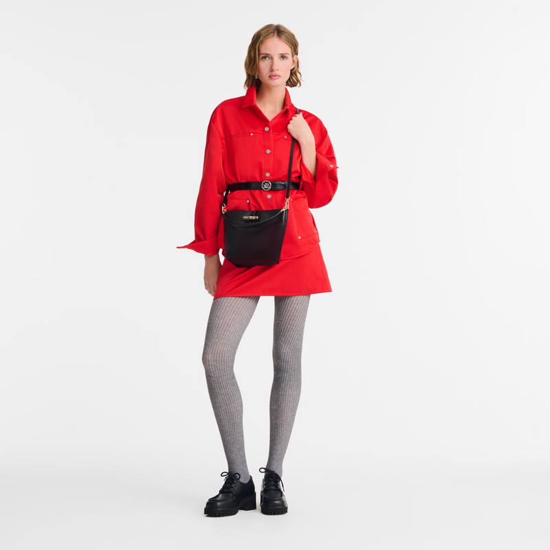 Le Roseau Buckettas XS , Zwart - Leder  - Weergave 2 van  6