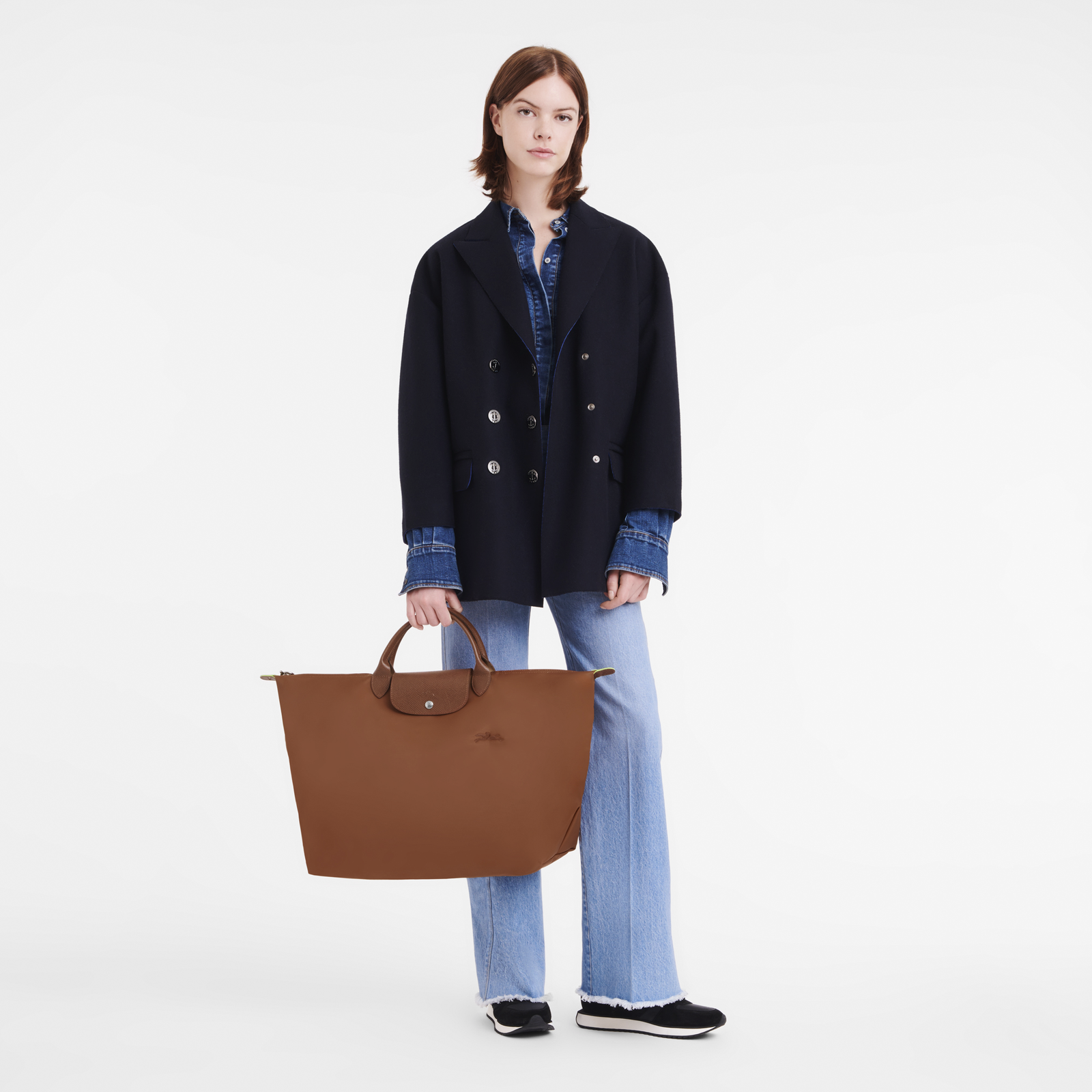 Le Pliage Green S Travel bag Cognac Recycled canvas Longchamp US