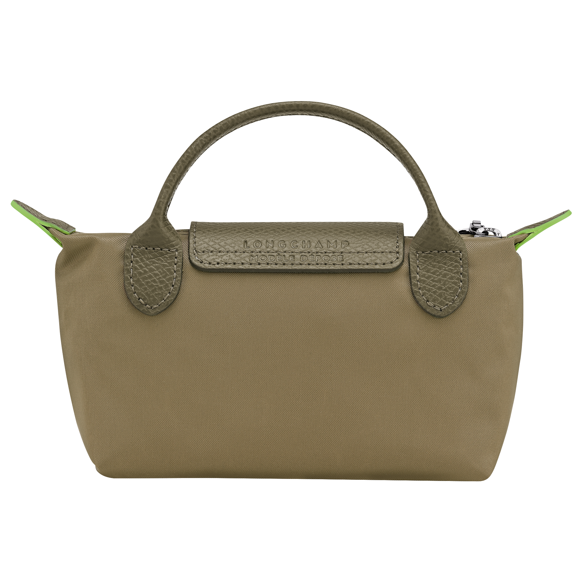 Le Pliage Green Pouch with handle, Artichoke