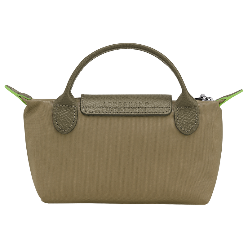 Le Pliage Green Pouch with handle , Artichoke - Recycled canvas  - View 4 of 6