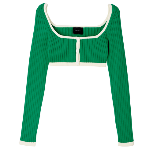 Kollektion Frühjahr/Sommer 2023 Crop-Top in Strickware, Gras/Grün