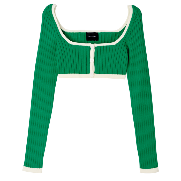 Kollektion Frühjahr/Sommer 2023 Crop-Top in Strickware, Gras/Grün