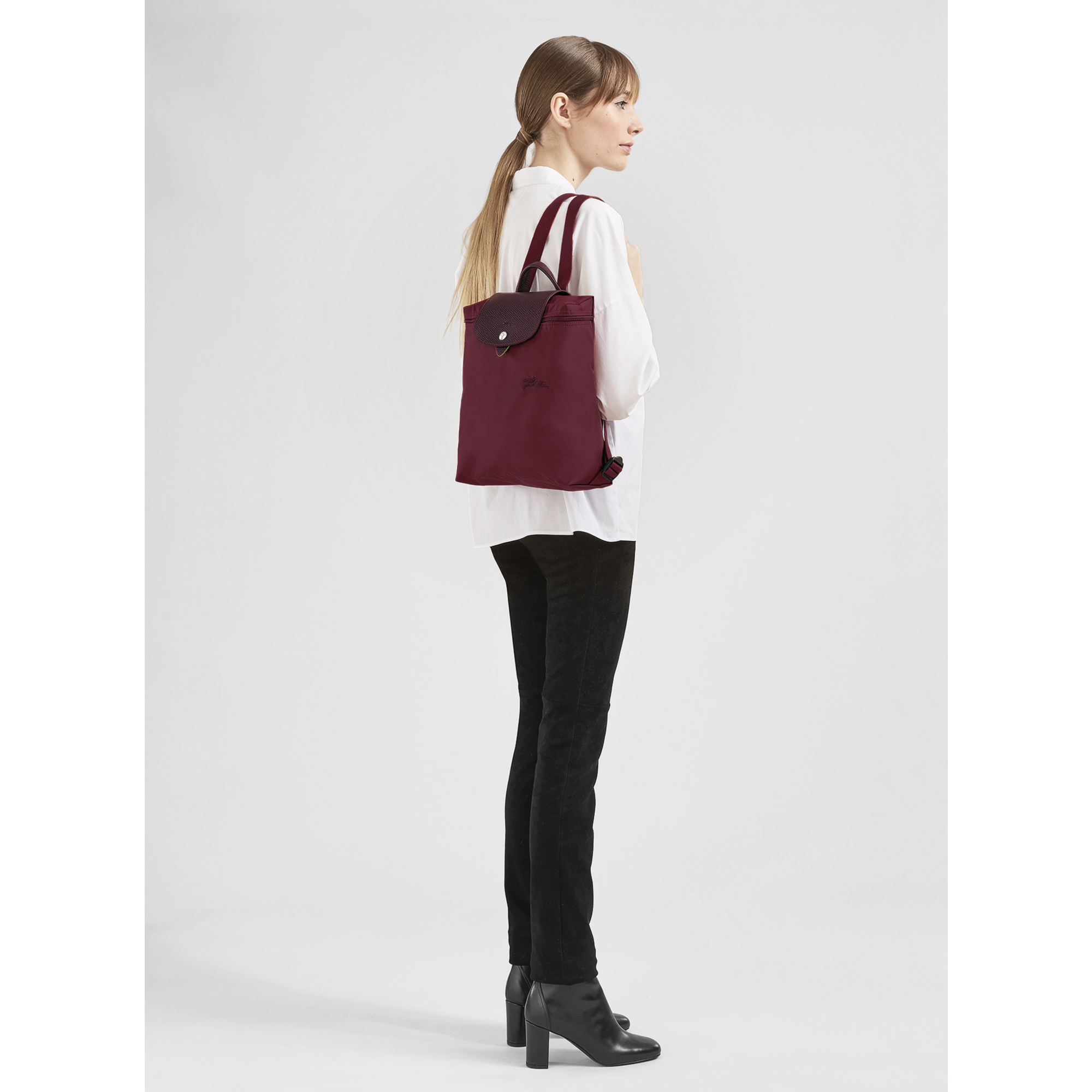 longchamp le pliage black backpack