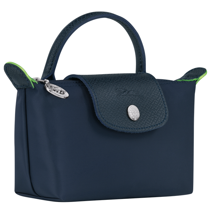 Le Pliage Green Pouch with handle, Navy