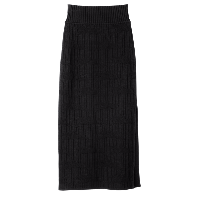 Midi skirt , Black - Knit  - View 1 of 5