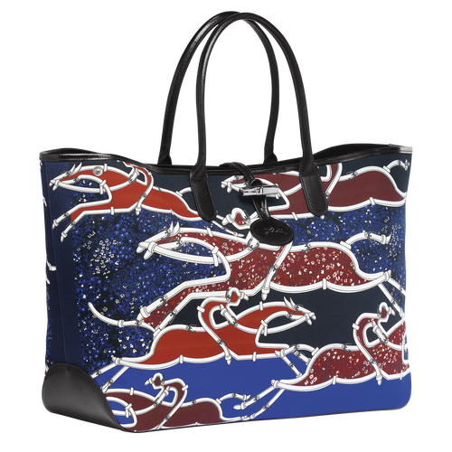 Shoulder bag XL, Blue/Red View 2 of Shoulder bag XL, Blue/Red, hi-res