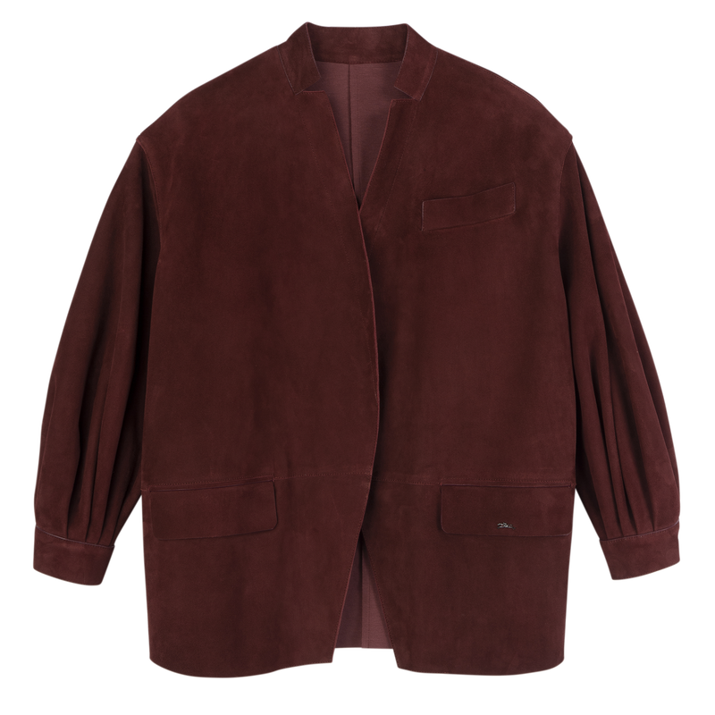 Jacke , Leder - Bordeaux  - Ansicht 1 von 5