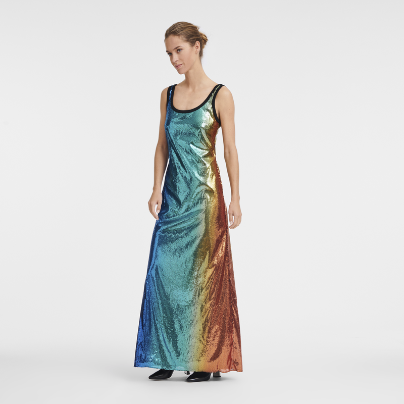 Langes Kleid , Paillette - Multicolor  - Ansicht 3 von 8