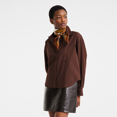 Seidenschal 90 A Toute Allure , Seide - Cognac