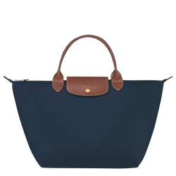 Le Pliage Original Tas met handgreep aan de bovenkant M , Marineblauw - Gerecycled canvas