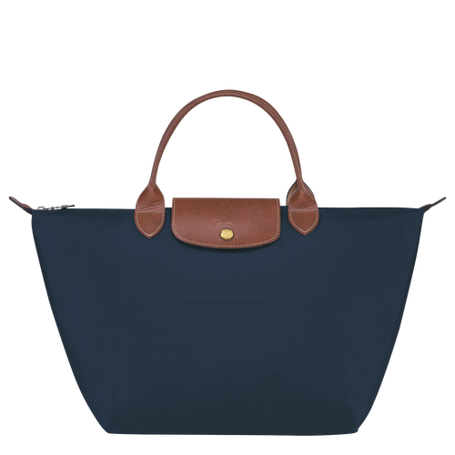 Le Pliage Original Tas met handgreep aan de bovenkant M , Marineblauw - Gerecycled canvas - Weergave 1 van  6