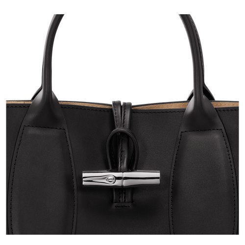 Roseau M Handbag , Black - Leather - View 7 of  7