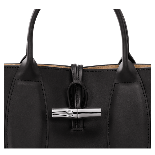 Roseau M Handbag , Black - Leather - View 7 of  7