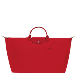 Le Pliage Green 旅行袋 M , 番茄紅 - 再生帆布
