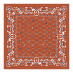 French Bandana Silk scarf 50 , Brick - OTHER
