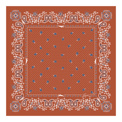 Foulard di seta 50 French Bandana , OTHER - Mattone