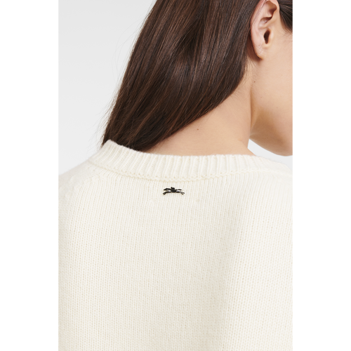 Fall-Winter 2022 Collection Round neck sweater, Ecru
